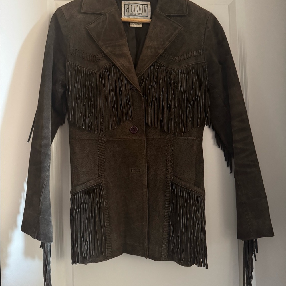 Vintage Suede Fringe Blazer
